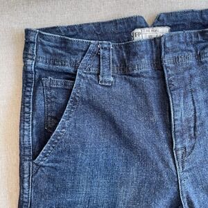 Free People High Waist Wide Leg Notched Crop Jeans Womens 26 Dark Blue Denim
